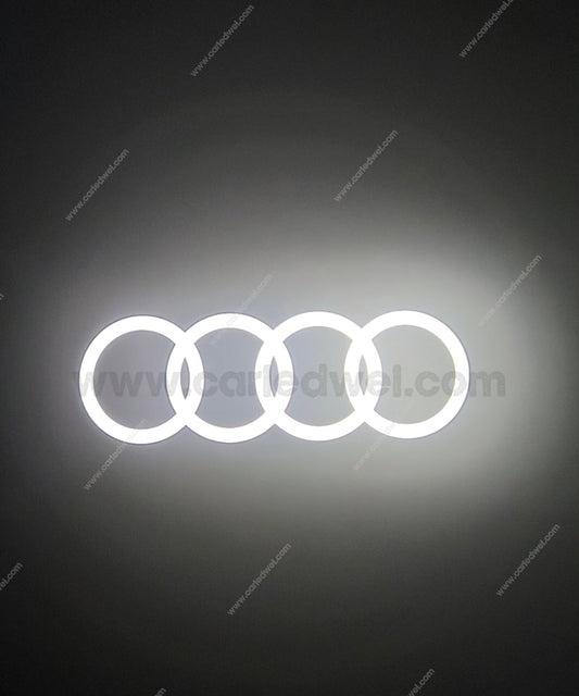 2x Projecteurs de porte Led compatible pour AUDI (4 anneaux) (PLUG&PLAY)